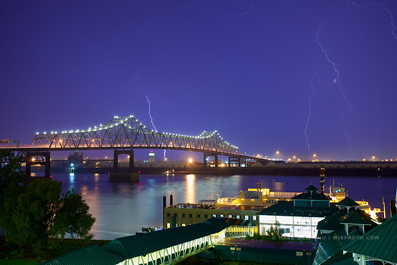 Lightning over the Mississippi River