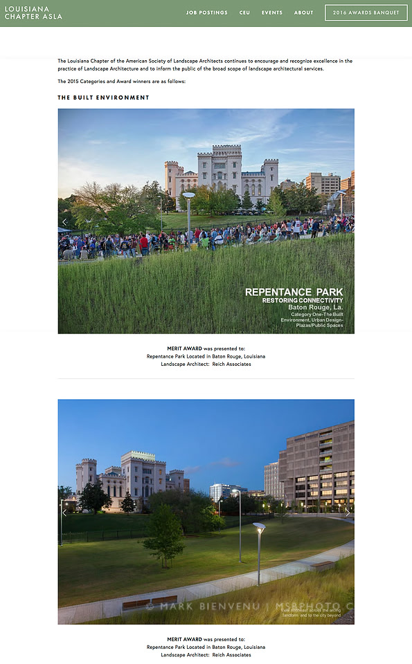 Repentance Park - Louisiana ASLA Awards | Landscape Architecture Photographer Mark Bienvenu
