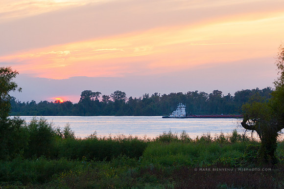 Pushboat on the Mississippi River