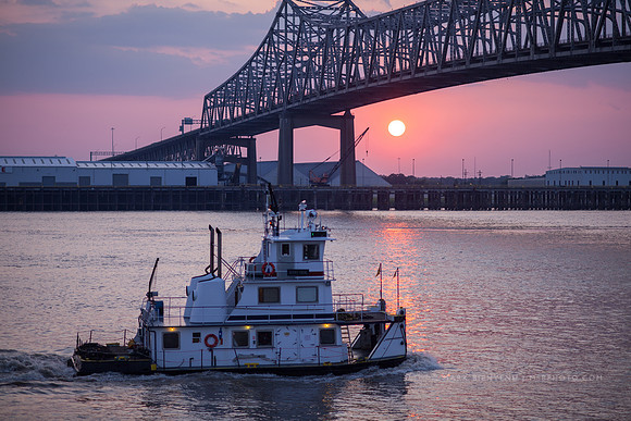 Pushboat at Sunset