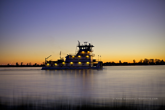 Pushboat on the Mississippi River